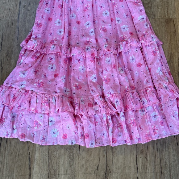 Love Shack Fancy Pink Floral Dress NWT Size L - Picture 4 of 9